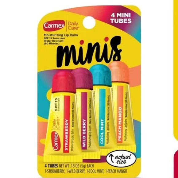 CARMEX MINIS LIP BALMS 4- 4 PACKS NEW 16 TOTAL TUBES - Picture 1 of 1